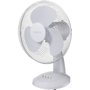 B-Ware Sygonix Tischventilator 40W 3 Geschwindigkeitsstufen 85° Schwenkbereich Weiß