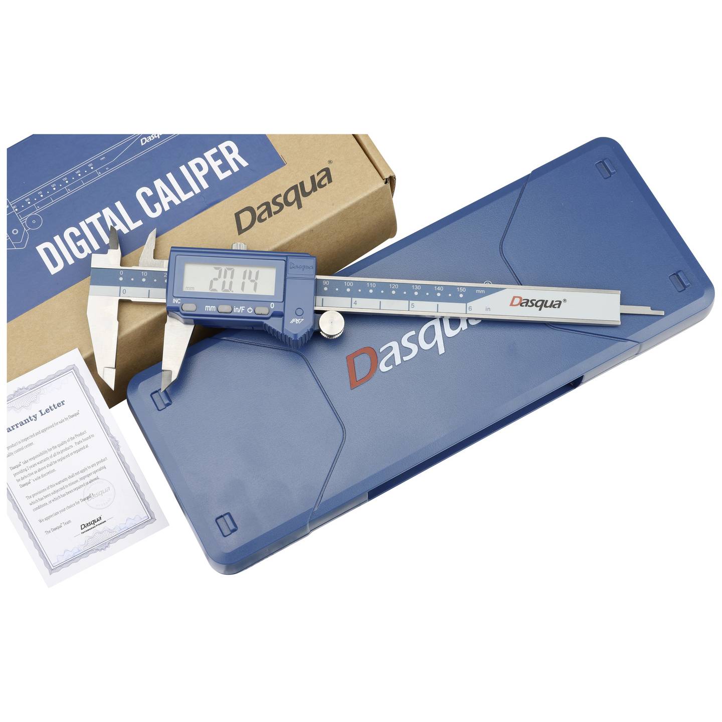Dasqua Digitalmessschieber Edelstahl IP67 DIN EN 862 150mm 0,01mm 1 St. - 4064161307114