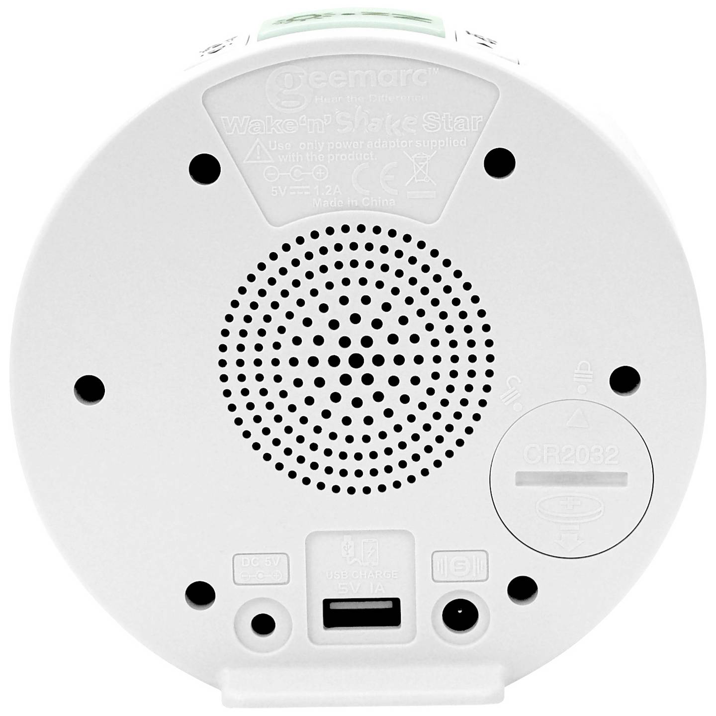 Geemarc JWNS-Star_WH_VDE Quarz Wecker Weiß Mit Vibrationskissen LED - 3521350009040