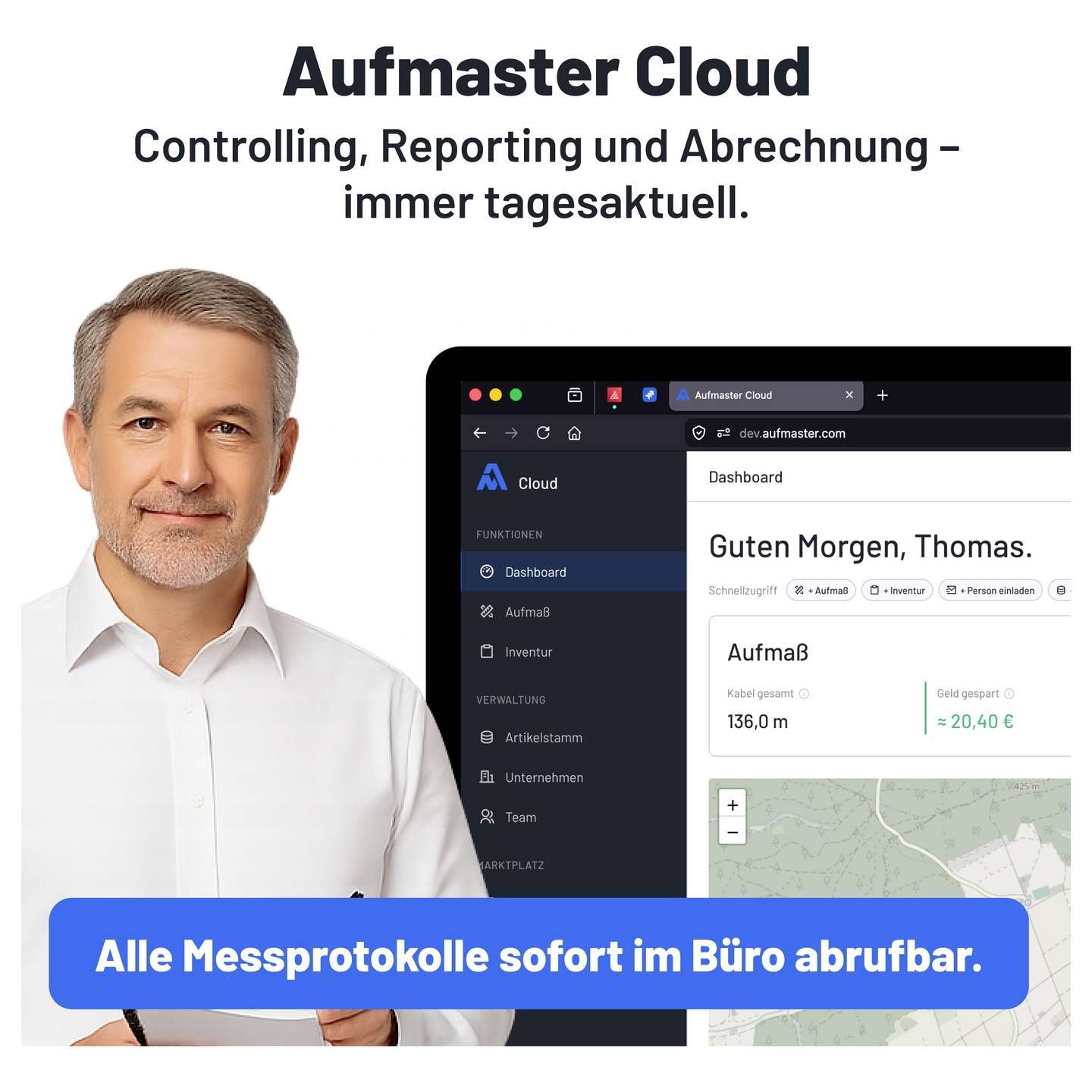 HELU Kabellängenmessgerät Aufmaster AM1 Kunststoff 10m bis 1500m IP54 178g - 2050009144272