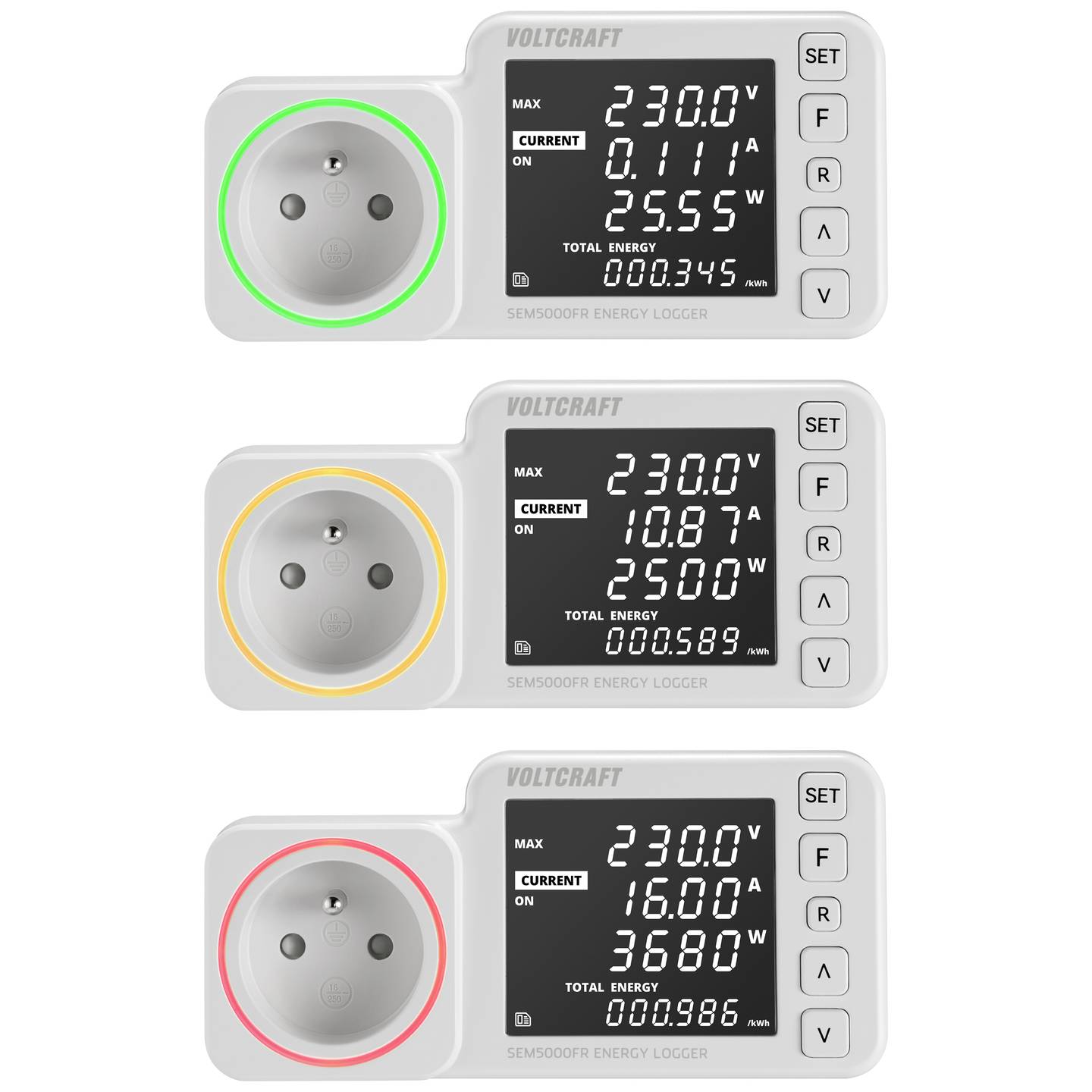 Voltcraft Energiekosten-Messgerät SEM5000 FR Kostenprognose Alarmfunktion 230V - 4064161218854