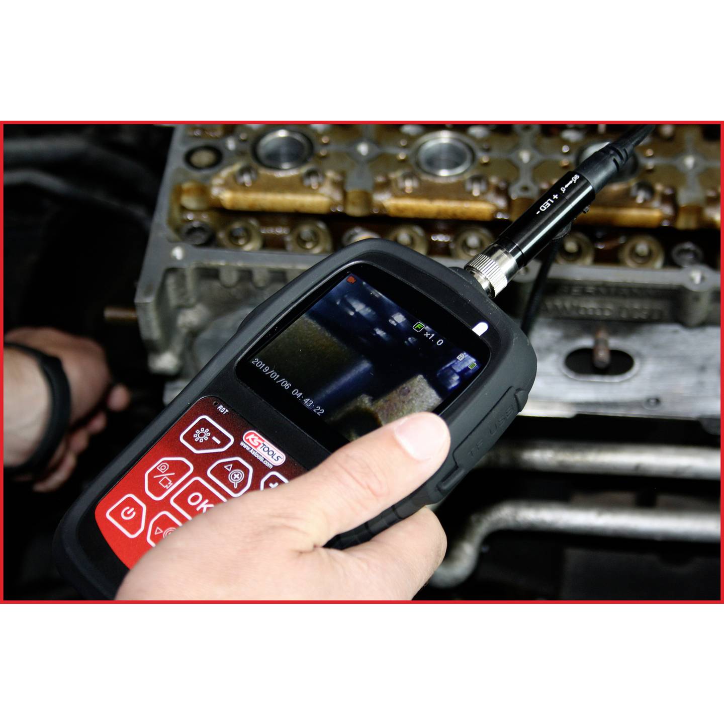 HD-Videoskop-Satz 4,5 mm 0° 90° KS Tools 1280x720 IP67 1m LED 7-tlg. - 4042146847961