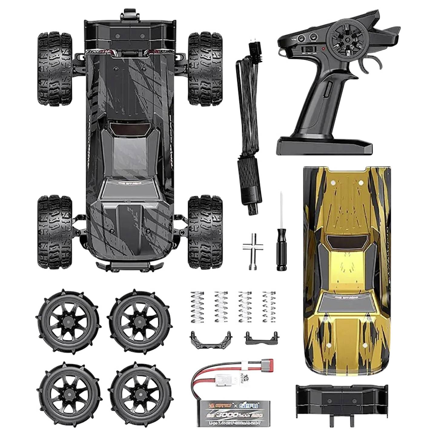 MJX Hyper GO Truggy 1:14 RC Modellauto Allradantrieb 55 km/h inkl. Akku Gold - 4064161341750