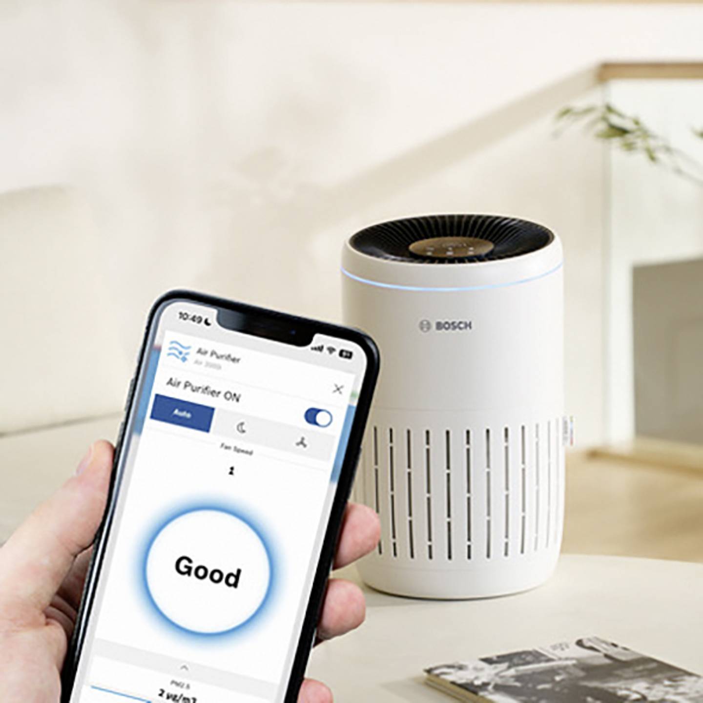 Bosch Air 2000i Luftreiniger Weiß App-Steuerung für 37,5 m² 180 m³/h - 4062321912734
