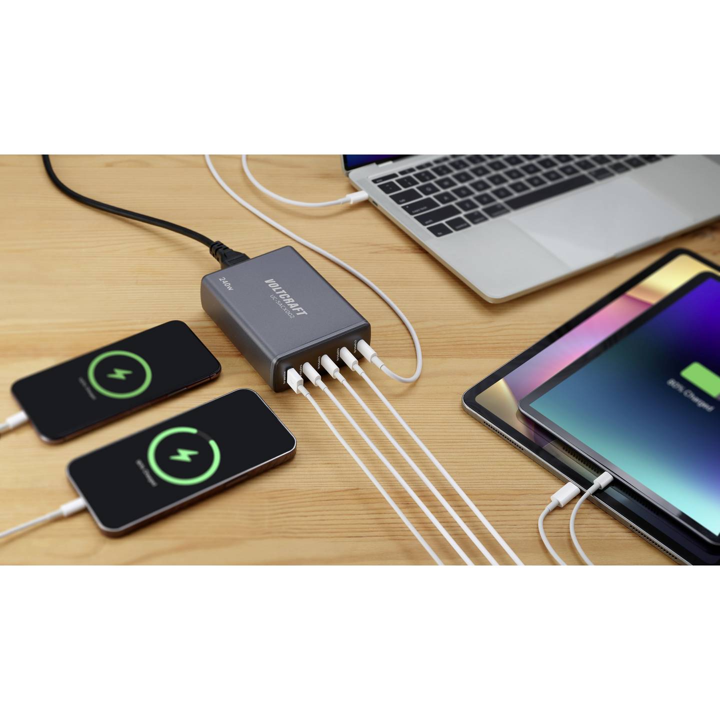 VOLTCRAFT UC-5ACX002 USB-Ladestation Tischladegerät Ladegerät Multistecker - 4064161291673