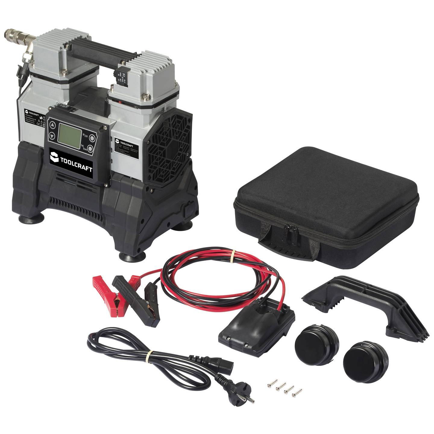 TOOLCRAFT DRUCKLUFT-KOMPRESSOR DC18V 500W 65l/min 9bar 2 Zylinder mobil kompakt - 4064161305509