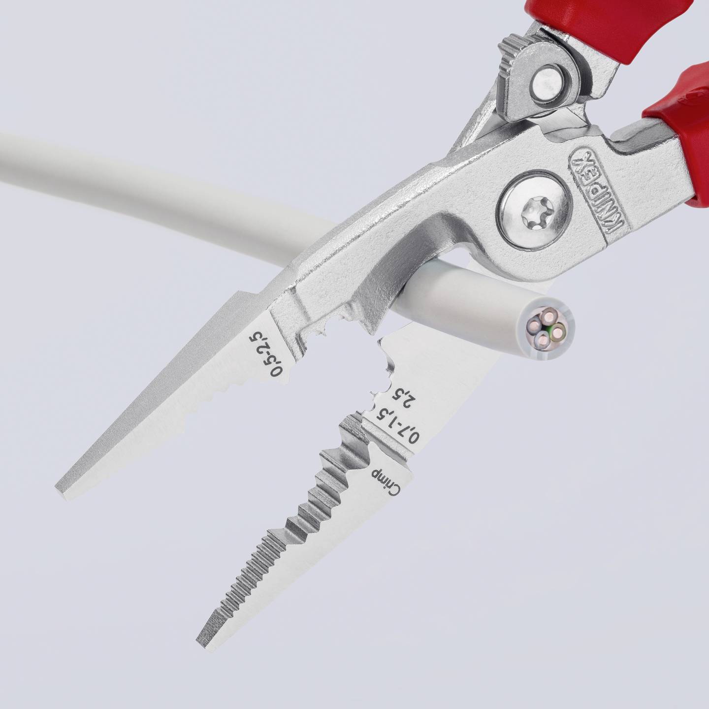 Knipex Multifunktionszange Zange Aderendhülsen Crimpen 50mm² 15mm max 200mm - 4003773075110