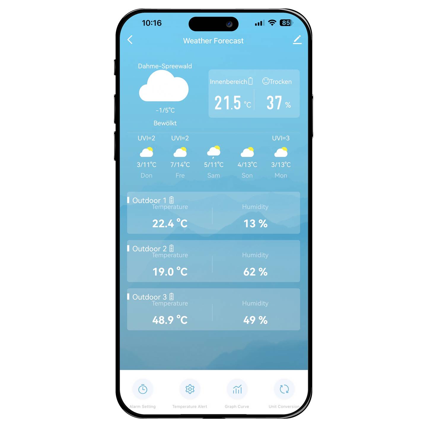 Techno Line WLAN Wetterstation WD3000 Wettervorhersage 4 Tage schwarz 172x140mm - 4029665430010