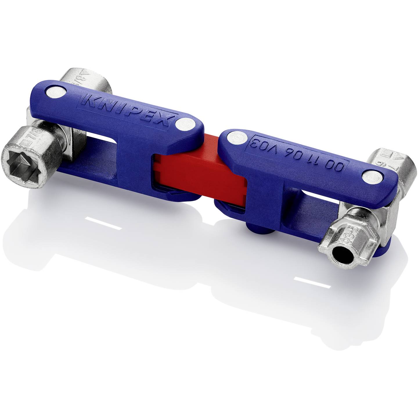 Knipex 00 11 Doppelgelenk-Steuerschrank-Schlüssel 97mm mit magnetischem Bitad... - 4003773083085