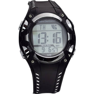 B-Ware EUROTIME Funk Armbanduhr 1681987 Kunststoff Schwarz/Silber Digital Armbanduhr