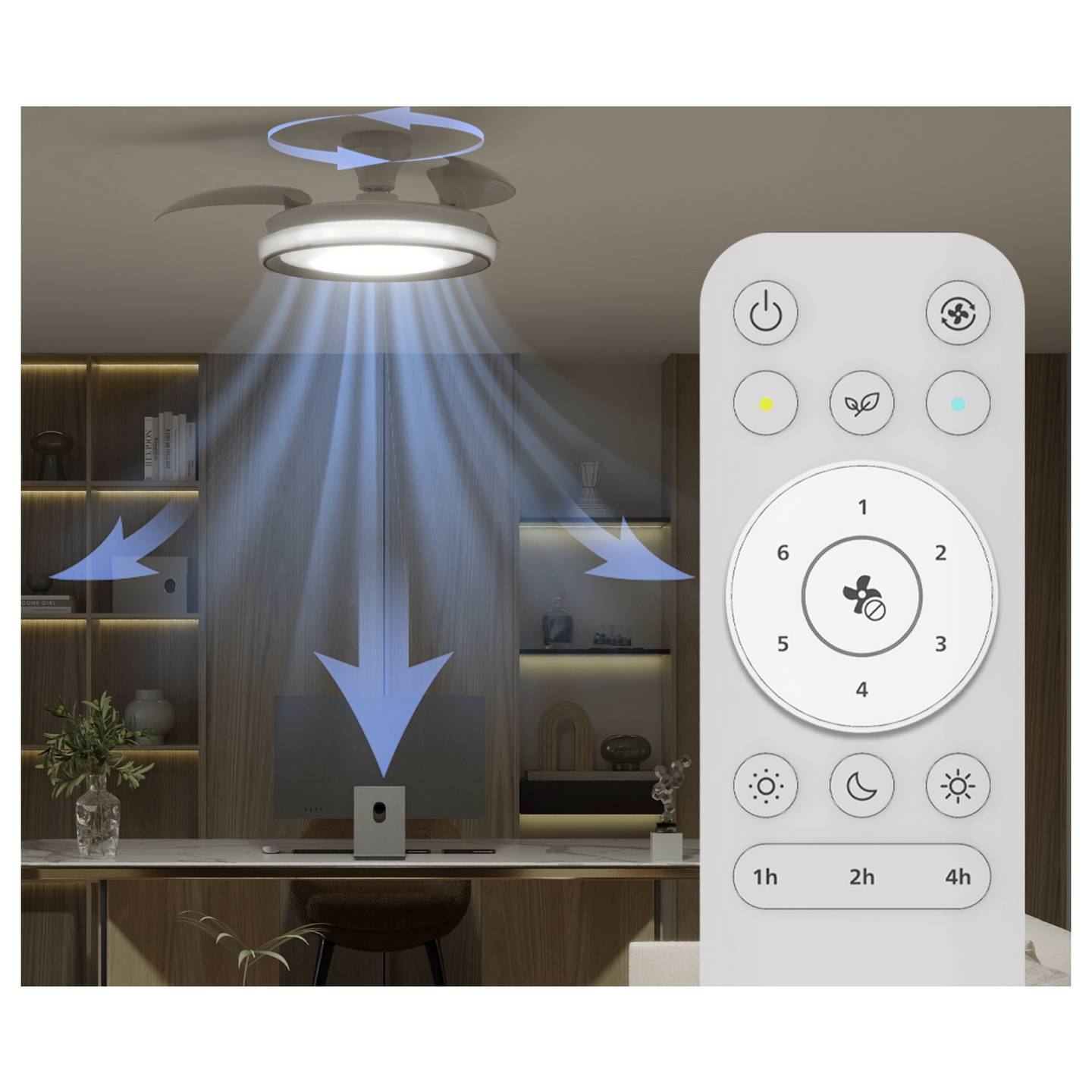 Philips Deckenventilator Ventilator mit Fernbedienung Dimmbar 28W Glitzereffekt - 8721103096104