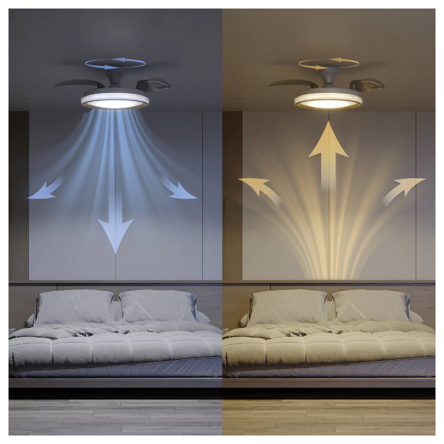 Philips LED Deckenventilator 28W Fernbedienung Dimmbar Gold 170m³/h 3 Flügel - 8721103096067