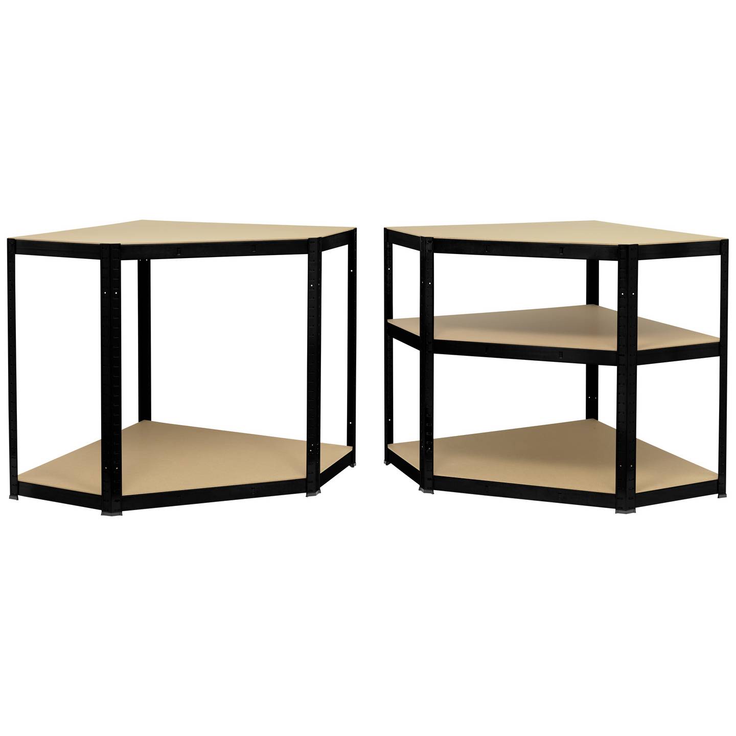 Toolcraft Lagerregal-Eckmodul Metall schwarz 70x70cm 5 Böden 175kg belastbar - 4064161293578