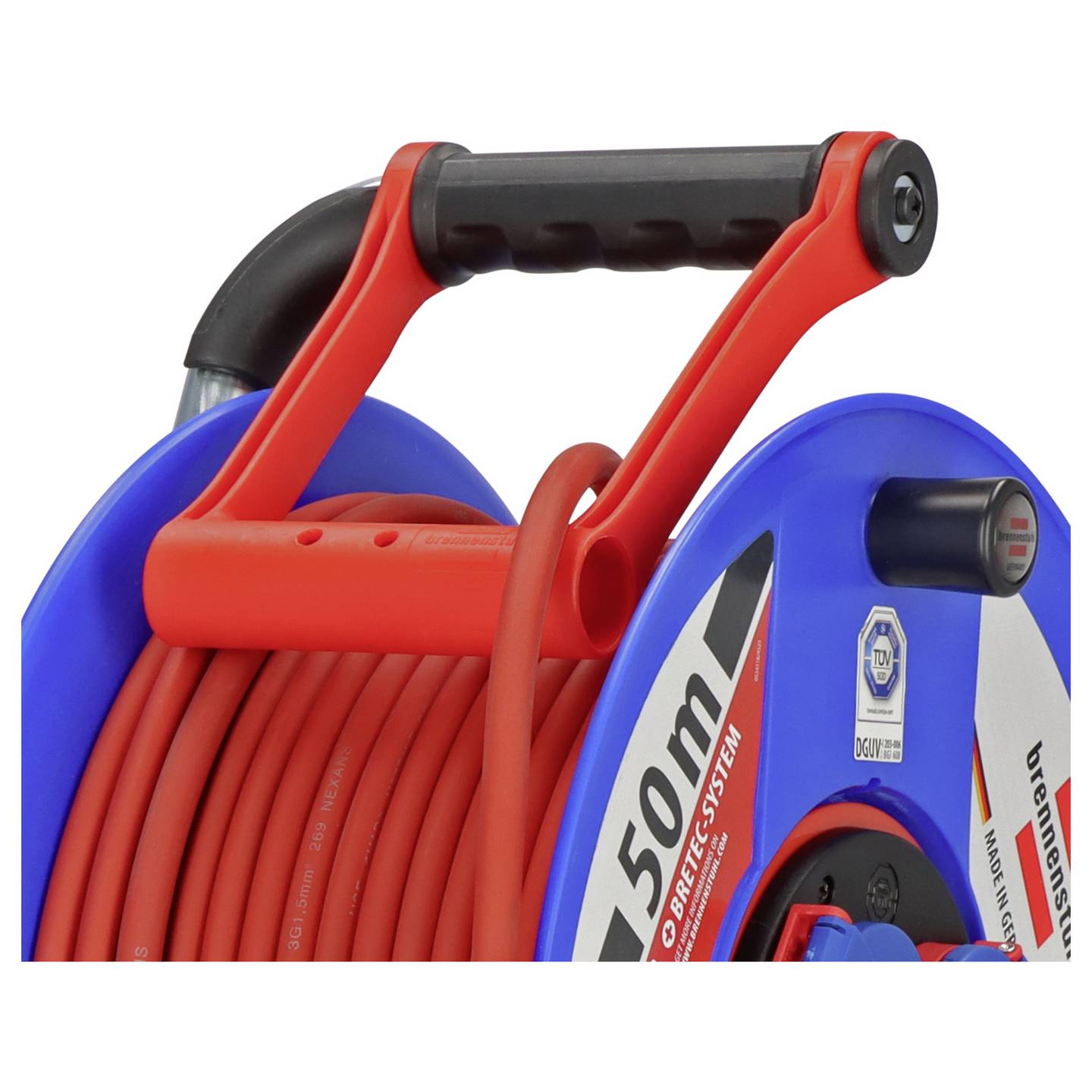 Brennenstuhl Kabeltrommel 50m Rot Schutzkontakt-Stecker 3-fach IP44 Innenbereich - 4007123053940