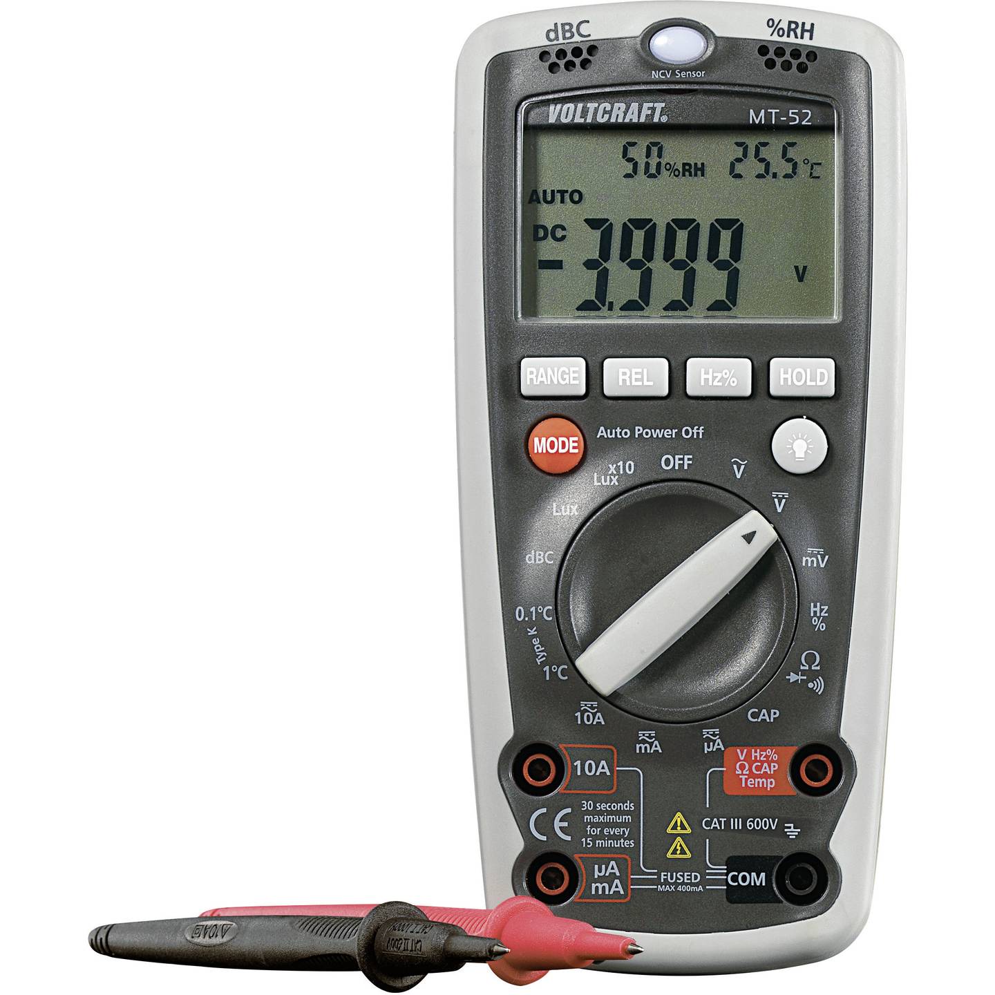 Voltcraft Hand-Multimeter MT-52 digital Umwelt-Messfunktion CAT III 600 V 4000 - 4016138634938
