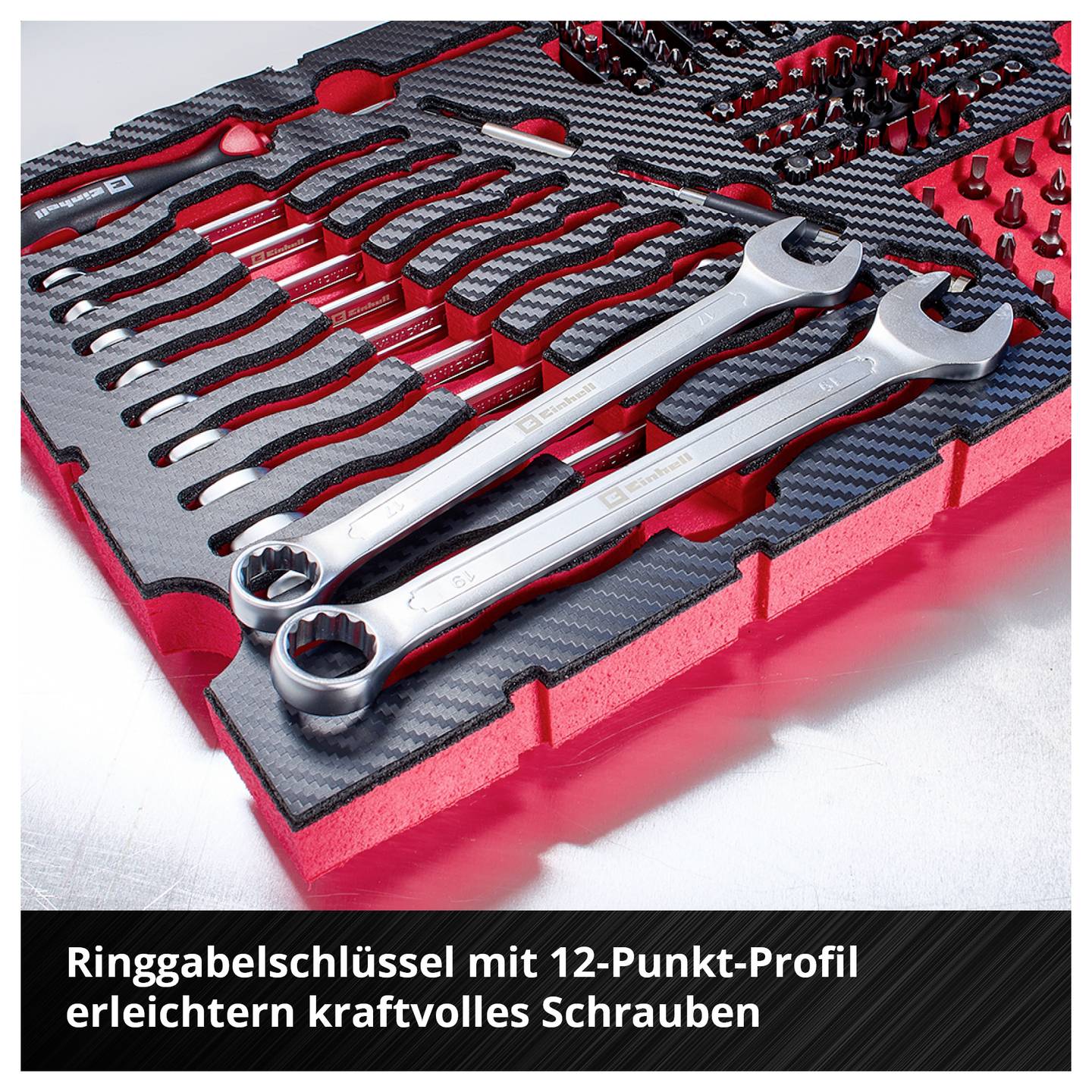 Einhell 201-tlg Werkzeugkoffer Allrounder 370513 bestückt rot-schwarz - 4009313705134