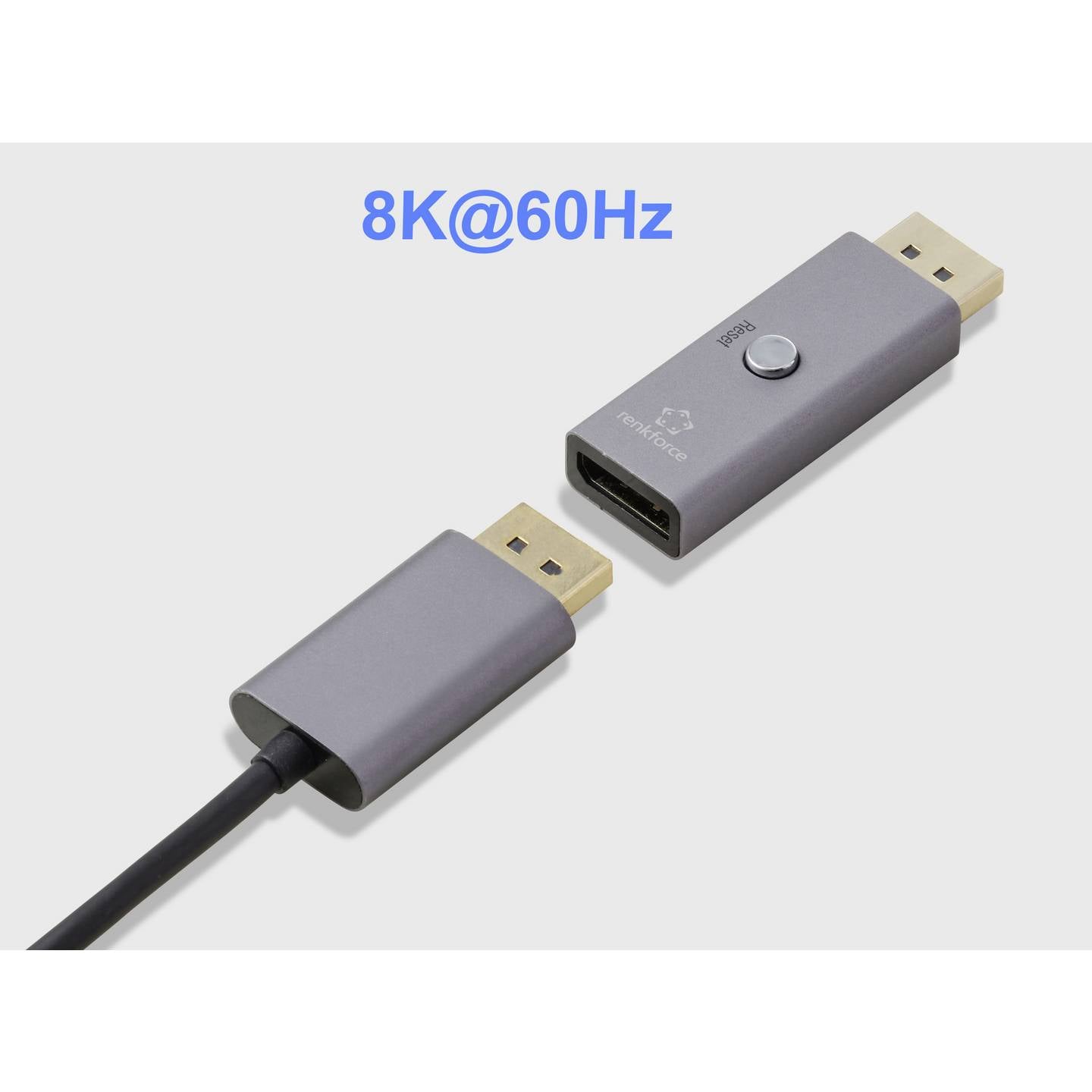 Renkforce EDID Emulator DisplayPort Adapter Monitor TV Headless Aluminium 8K UHD - 4064161488301