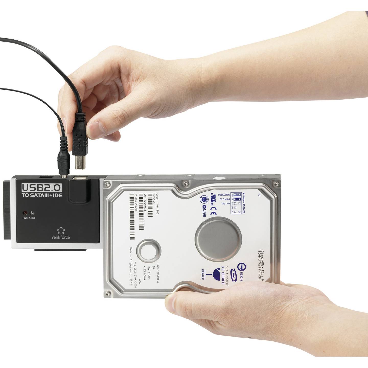 Candidate title: RENKFORCE USB 2.0 IDE SATA Konverter Computerkabel Adapter - 4016138941173
