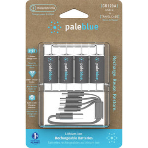B-Ware Paleblue Spezial-Akku CR123 Li-Ion 3V 860mAh 4 Stück wiederaufladbar mit