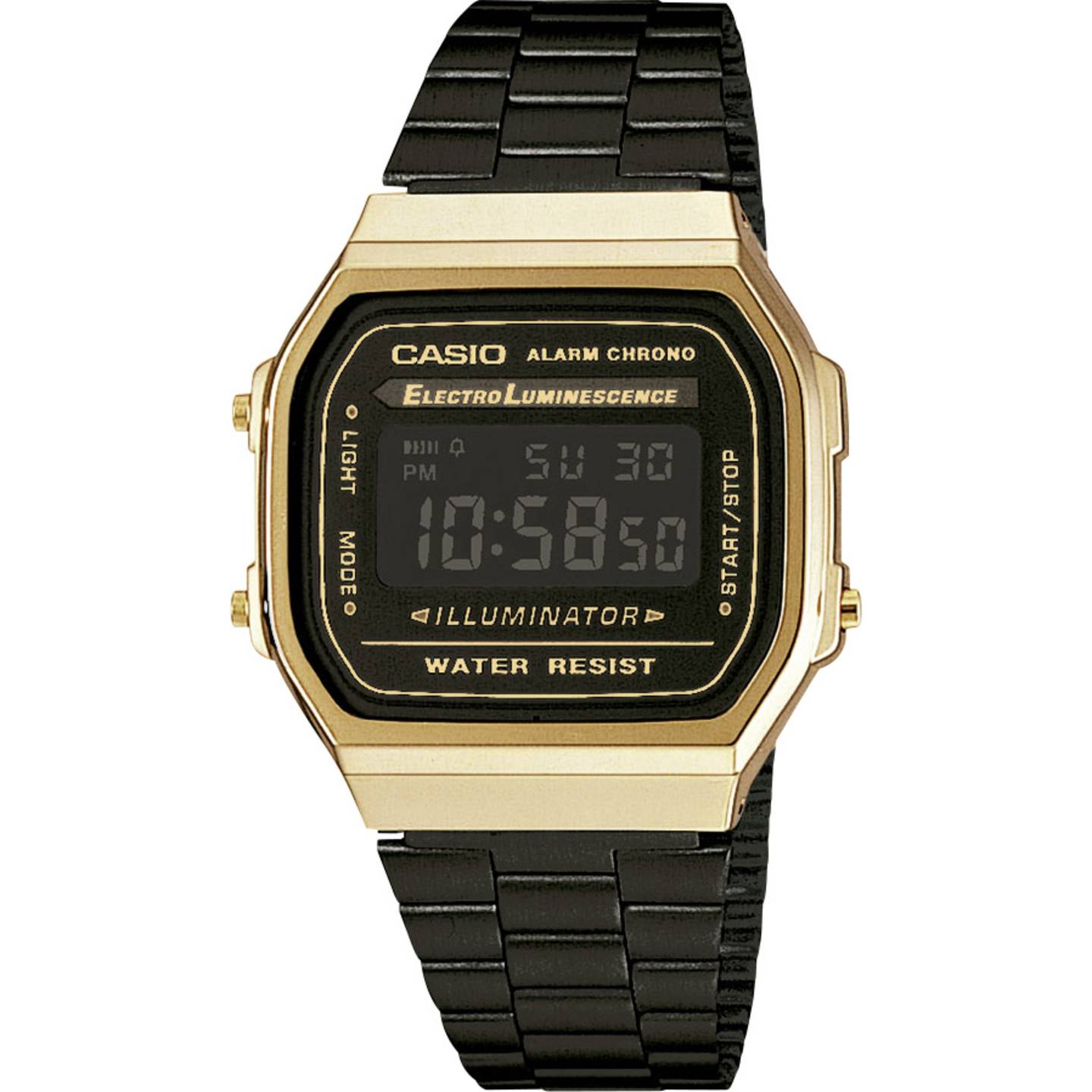 Casio Armbanduhr Quarz A168WEGB-1BEF digital Alarm Edelstahlarmband gold - 4549526127144