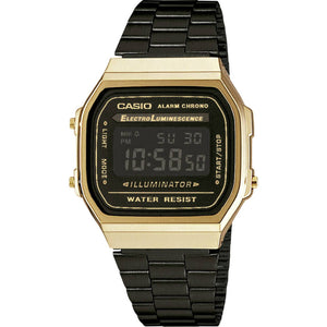 B-Ware Casio Armbanduhr Quarz A168WEGB-1BEF digital Alarm Edelstahlarmband gold