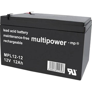 B-Ware Multipower Bleiakku MPL12-12 12V 12Ah wartungsfrei AGM Flachstecker 6.35mm