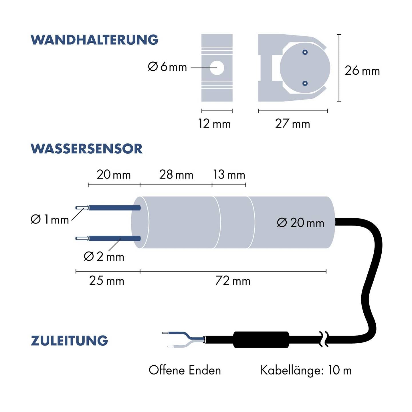 H-Tronic Niveauregler WPS 1000 Füllen Leeren 230V 4A Kunststoff 10m Länge - 4260003173262