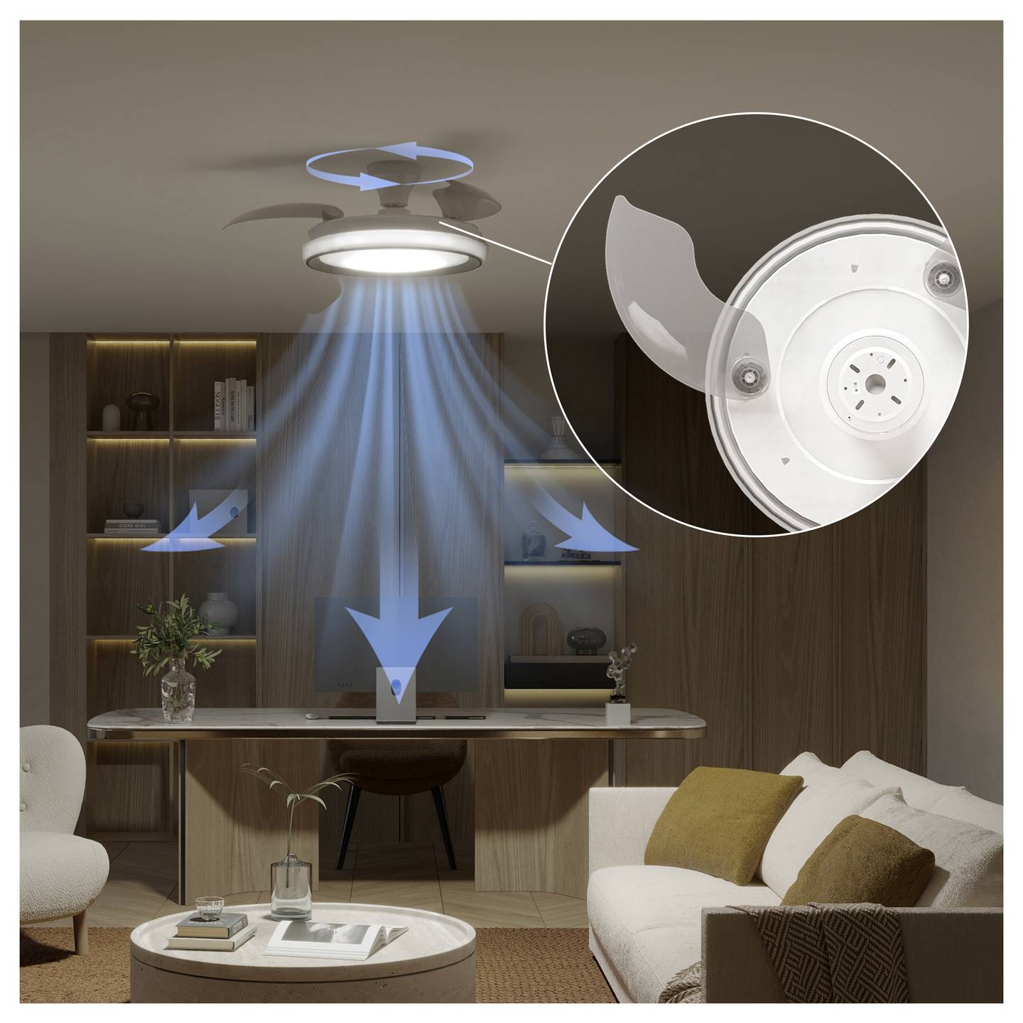 Philips Deckenventilator Ventilator mit Fernbedienung Dimmbar 28W Glitzereffekt - 8721103096104