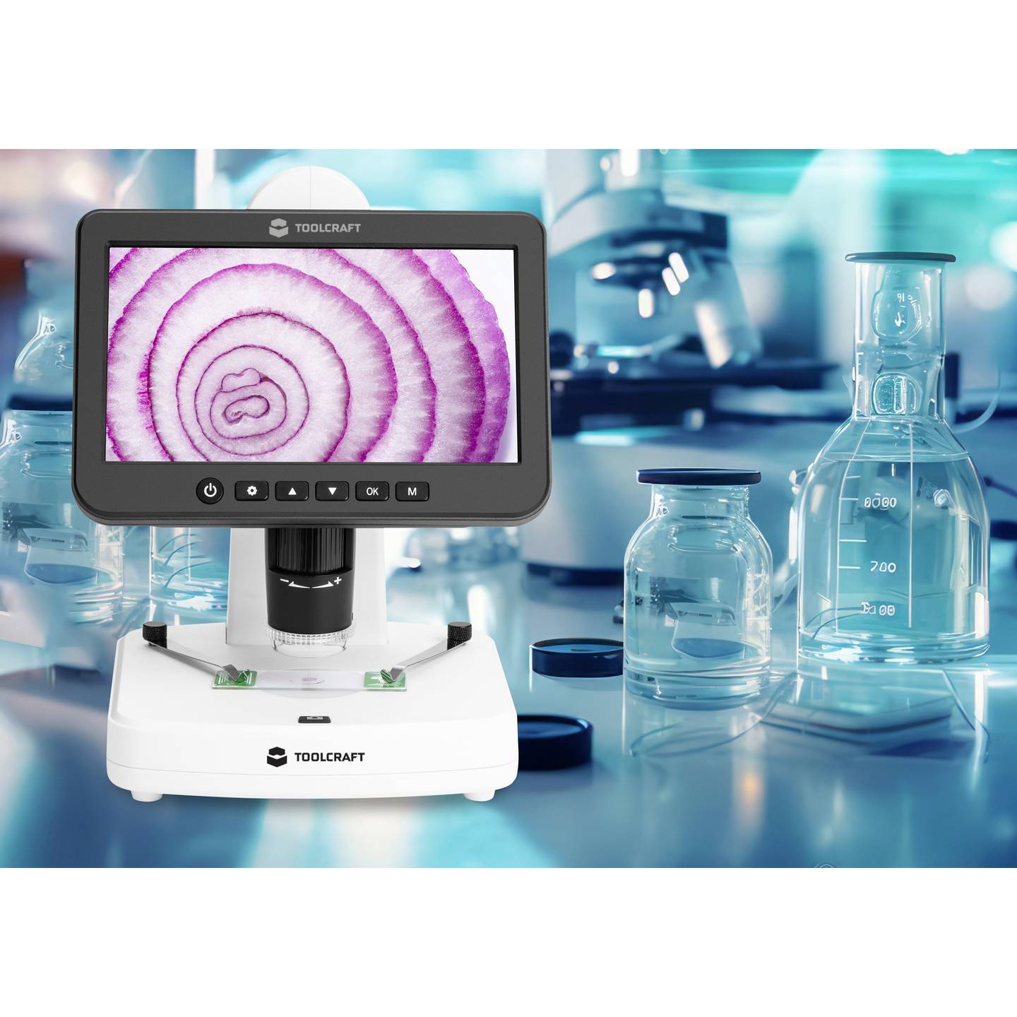 Toolcraft Digital-Mikroskop 300x Auflicht Durchlicht USB Mikroskop 1500x Zoom - 4064161323268