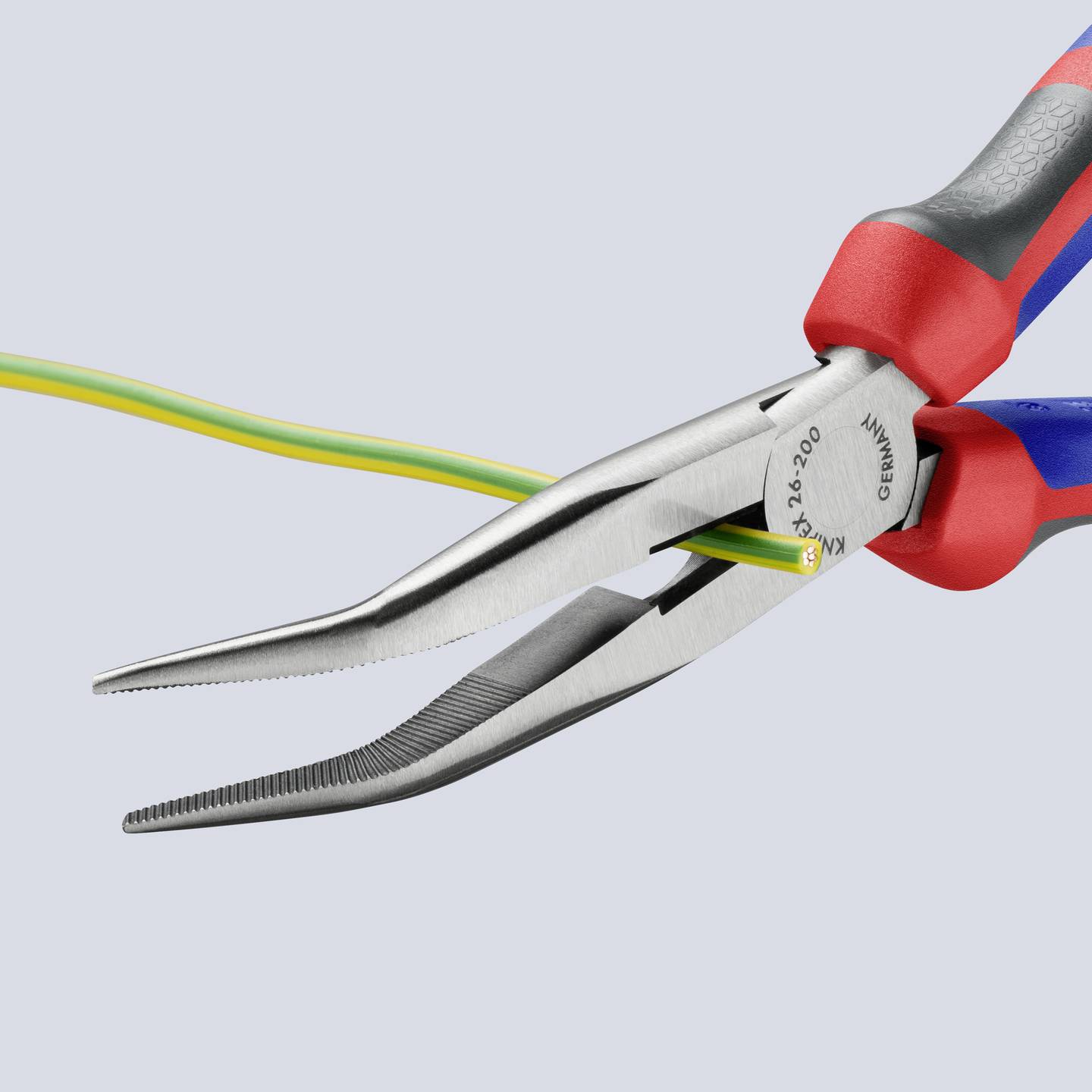 Knipex Flachrundzange 26 22 200 Werkstatt Zange Vanadium Elektrostahl 200mm 40° - 4003773023135