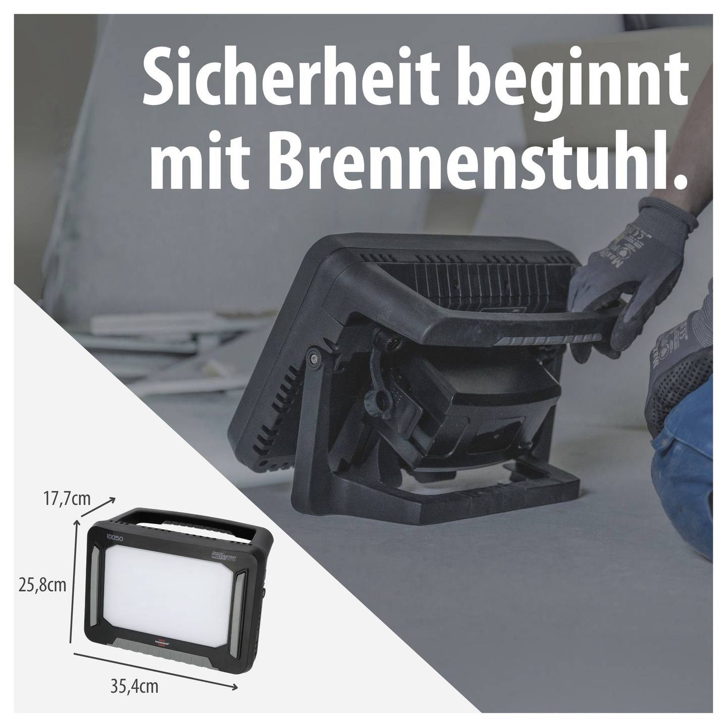 Multi Battery LED Hybrid Baustrahler 100 tragbar Flutlichtstrahler 500W IP44 - 4007123681341