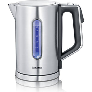 B-Ware SEVERIN Wasserkocher Edelstahl 1,7l Temperaturwahl 40–100°C 3000W Schwarz-Silber