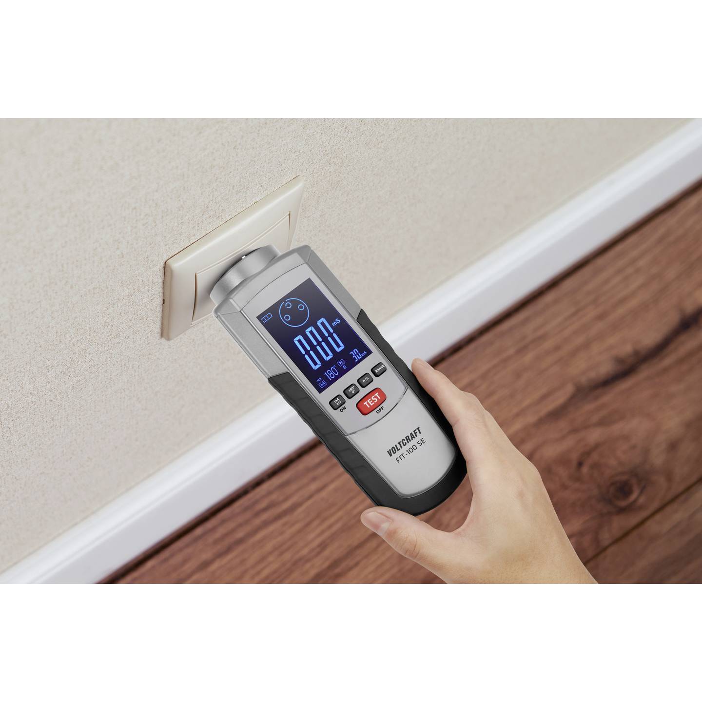 VOLTCRAFT FIT-100 RCD-Prüfgerät digital IP40 für FI-Schutzschalterprüfung - 4064161328058