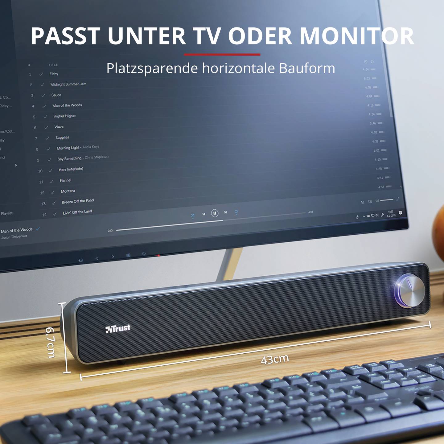 Trust PC-Lautsprecher Arys Kabelgebunden 12W USB Lautsprecher Schwarz Box 588g - 8713439229462