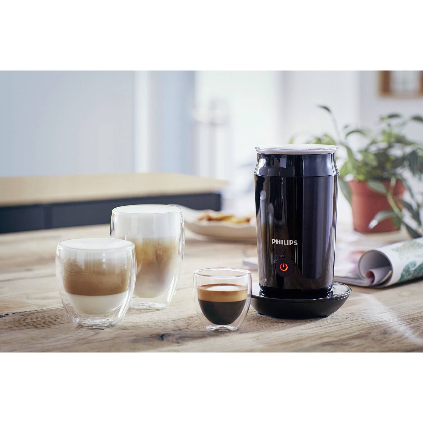 Philips Home Milchaufschäumer Milchaufschäumer CA6500/63 500W schwarz 120ml - 8720389007613
