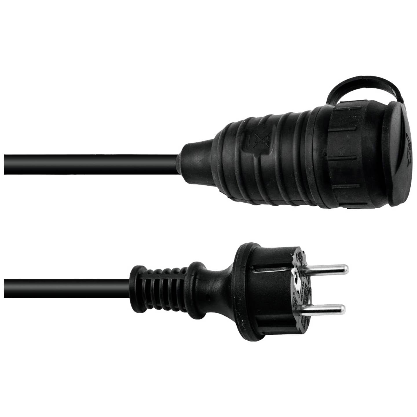 Eurolite Strom Verlängerungskabel 16A Schwarz 5m IP44 H07RN-F 3G 1,5mm² Kabel - 4026397532944