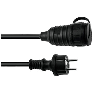 B-Ware Eurolite Strom Verlängerungskabel 16A Schwarz 5m IP44 H07RN-F 3G 1,5mm² Kabel