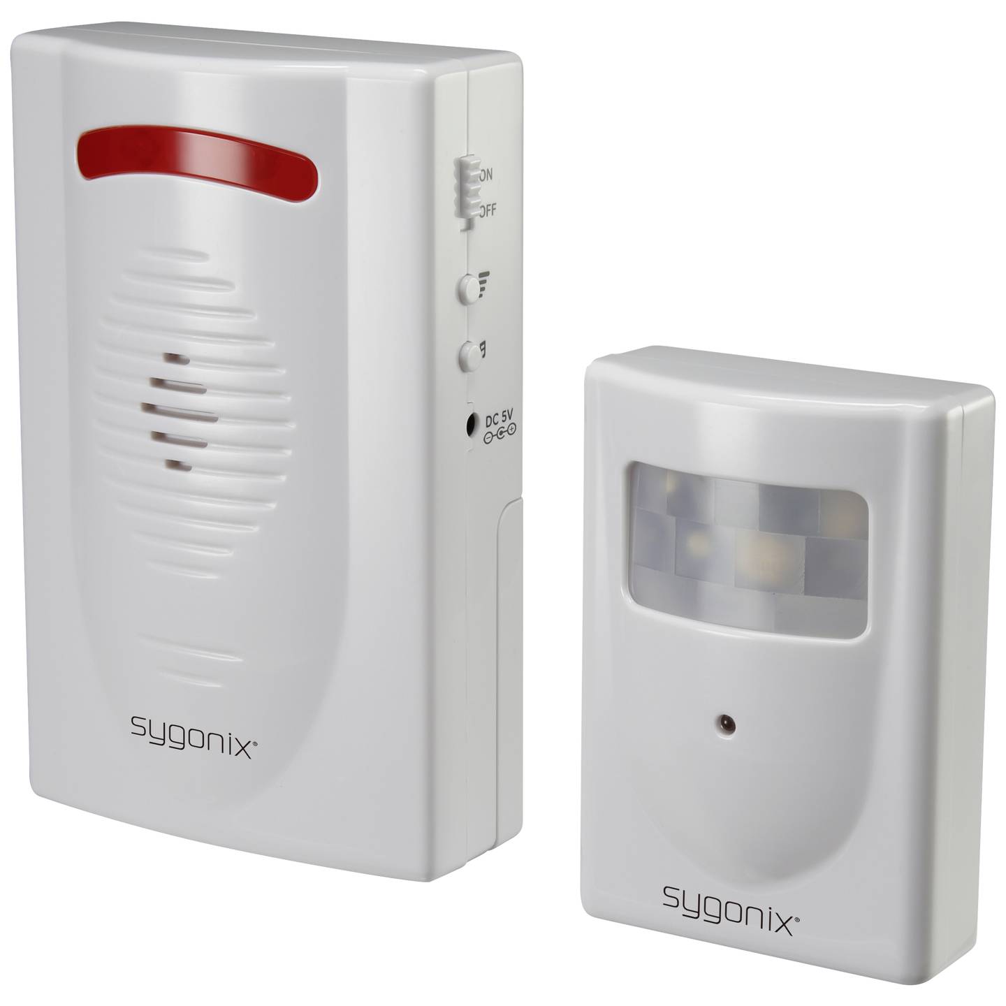 Sygonix Durchgangsmelder mit LED 120 dB, PIR-Sensor, 5 Töne, batteriebetrieben - 4064161206035