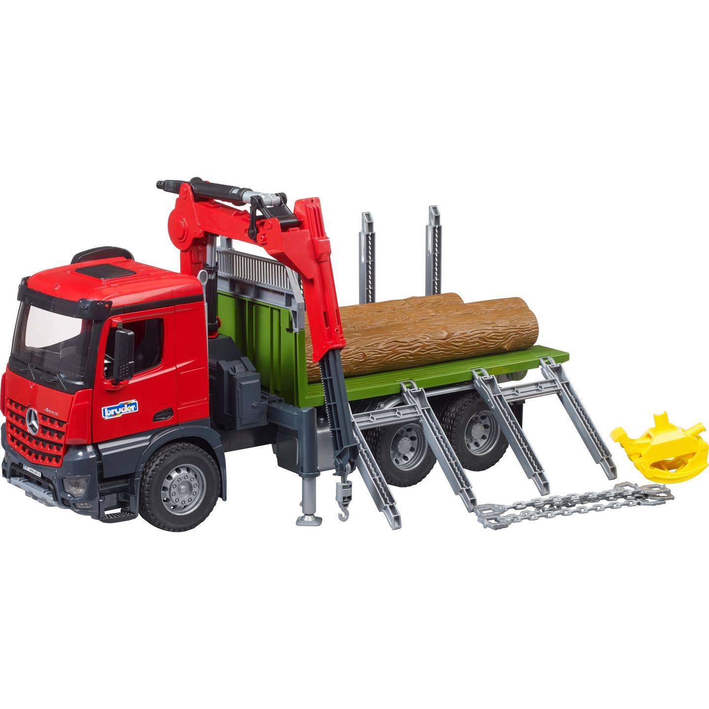 Bruder LKW Modell Mercedes Benz Arocs Holztransporter Greifarm Spielzeug 1:16 - 4001702036690