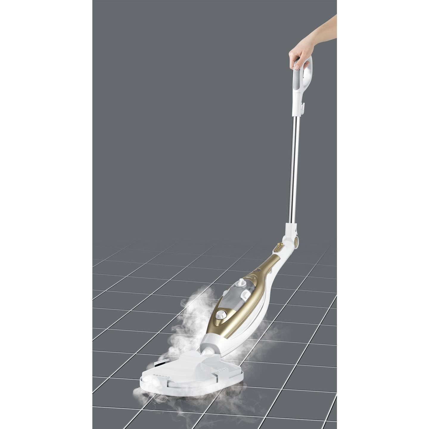MAXXMEE Dampfbesen Dampfreiniger Vibrationsbesen Bodenreiniger gold Wassertank - 4052926015893