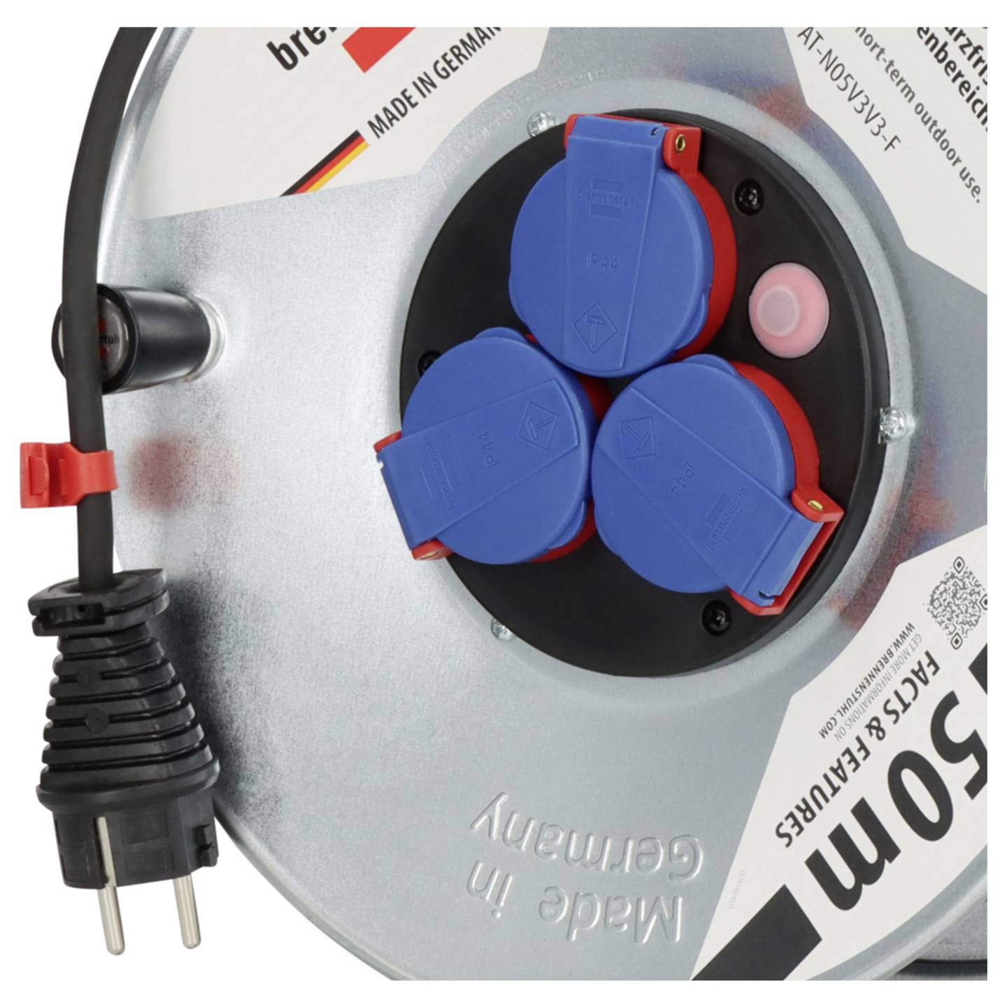 Brennenstuhl Kabeltrommel 50m Schutzkontakt-Stecker IP44 Außenbereich schwarz - 4007123628247