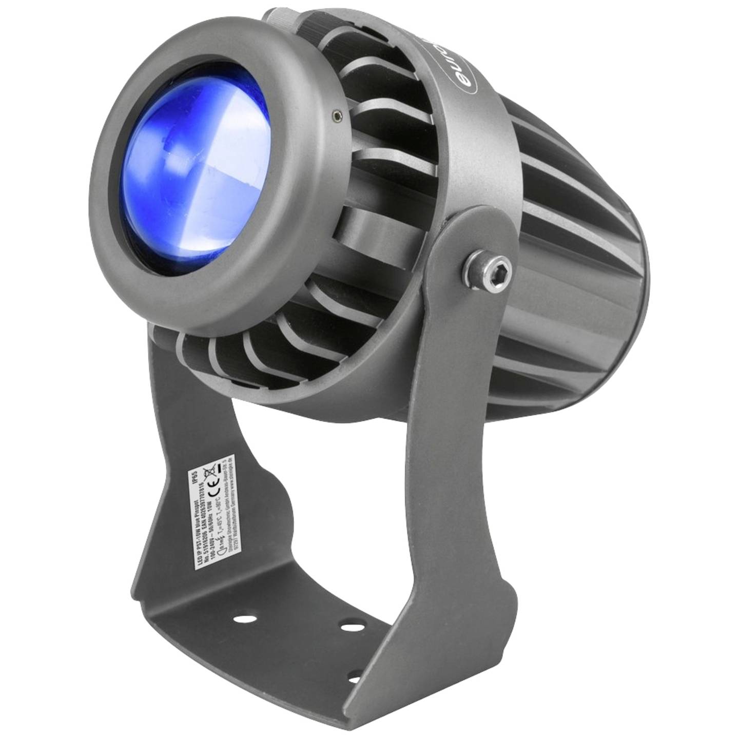 Eurolite LED Pinspot Strahler 10W blau kompakt schwarz 105x150x147mm 740g Licht - 4026397707816
