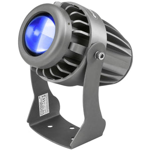 B-Ware Eurolite LED Pinspot Strahler 10W blau kompakt schwarz 105x150x147mm 740g Licht