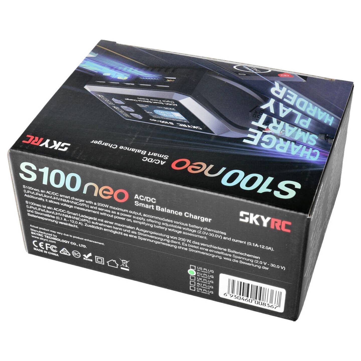 SkyRC Ladegerät Ladestation Akkuladegerät S100 Neo LiPo Netzteil Modellbau 6s - 6930460008367