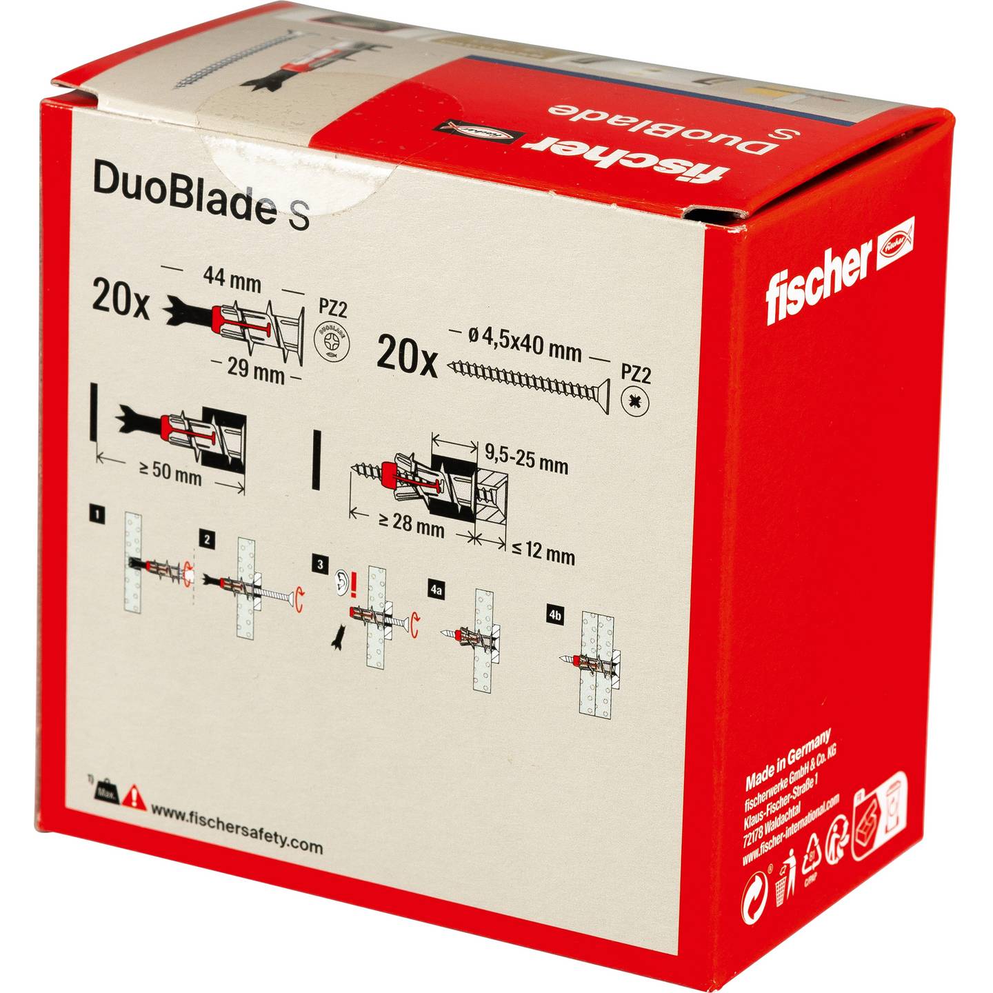 Fischer Gipskartondübel DUOBLADE 44mm Kunststoff Dübel 20 Stück für Schrauben - 4048962323733