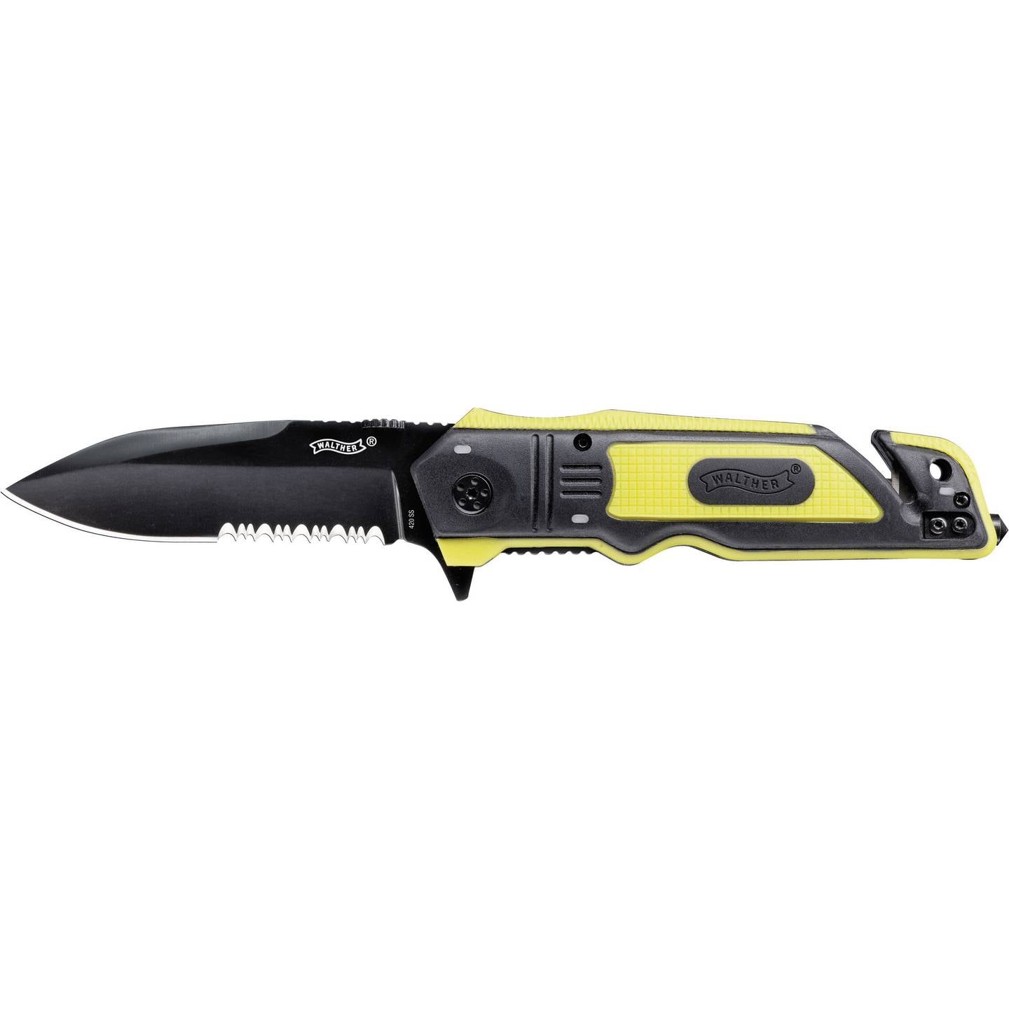 Walther Rettungsmesser ERK fluoreszierend mit Gurtschneider & Glasbrecher - 4000844452023
