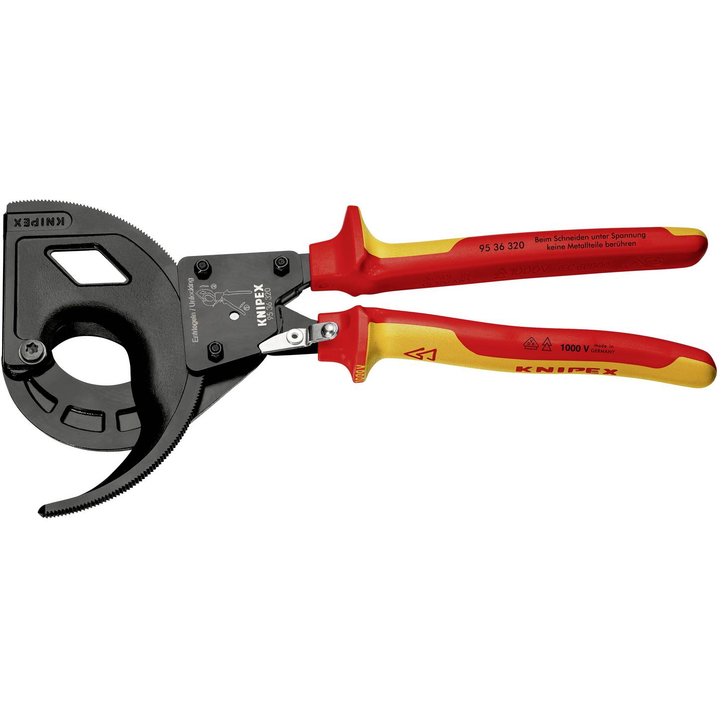 Knipex Ratschen-Kabelschneider 95 36 320 Alu Kupferkabel 60mm 600mm² - 4003773075189