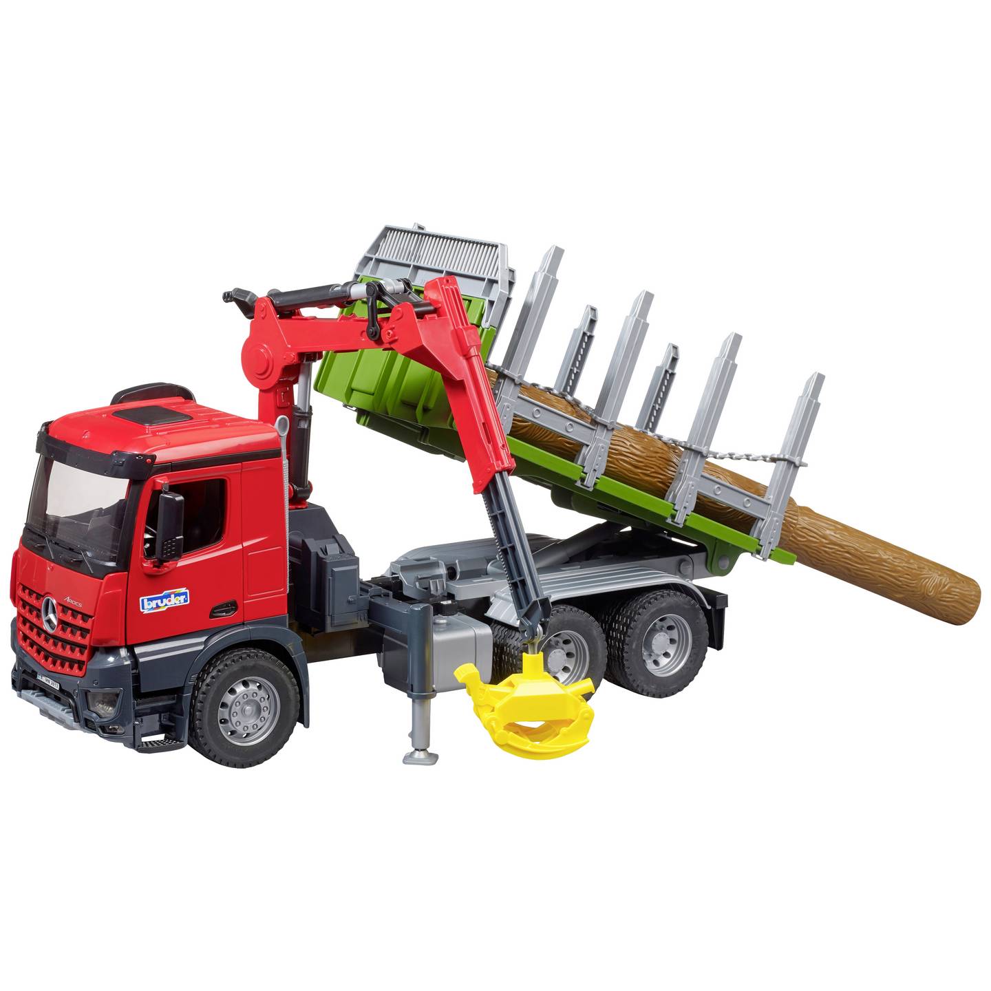 Bruder LKW Modell Mercedes Benz Arocs Holztransporter Greifarm Spielzeug 1:16 - 4001702036690