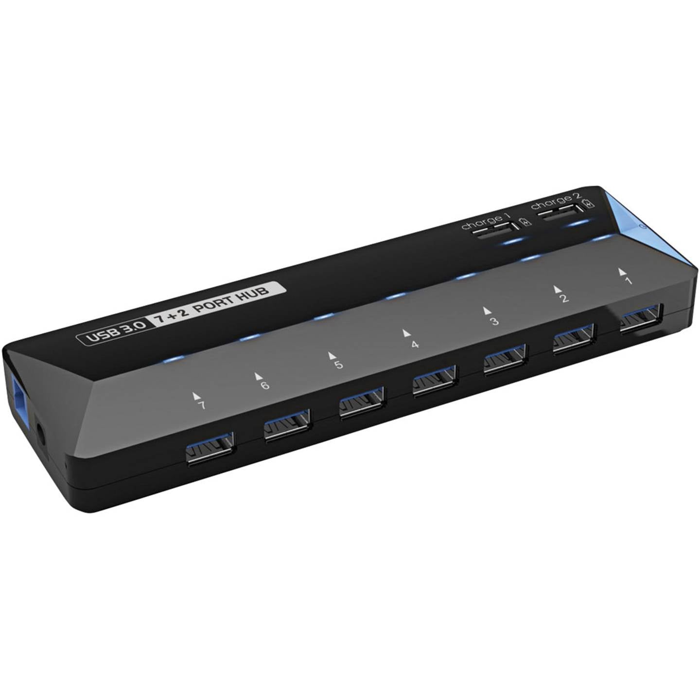 Renkforce USB-Hub 7 Port USB 3.0 5 GBit/s Schnellladeport schwarz extern - 4016138934120