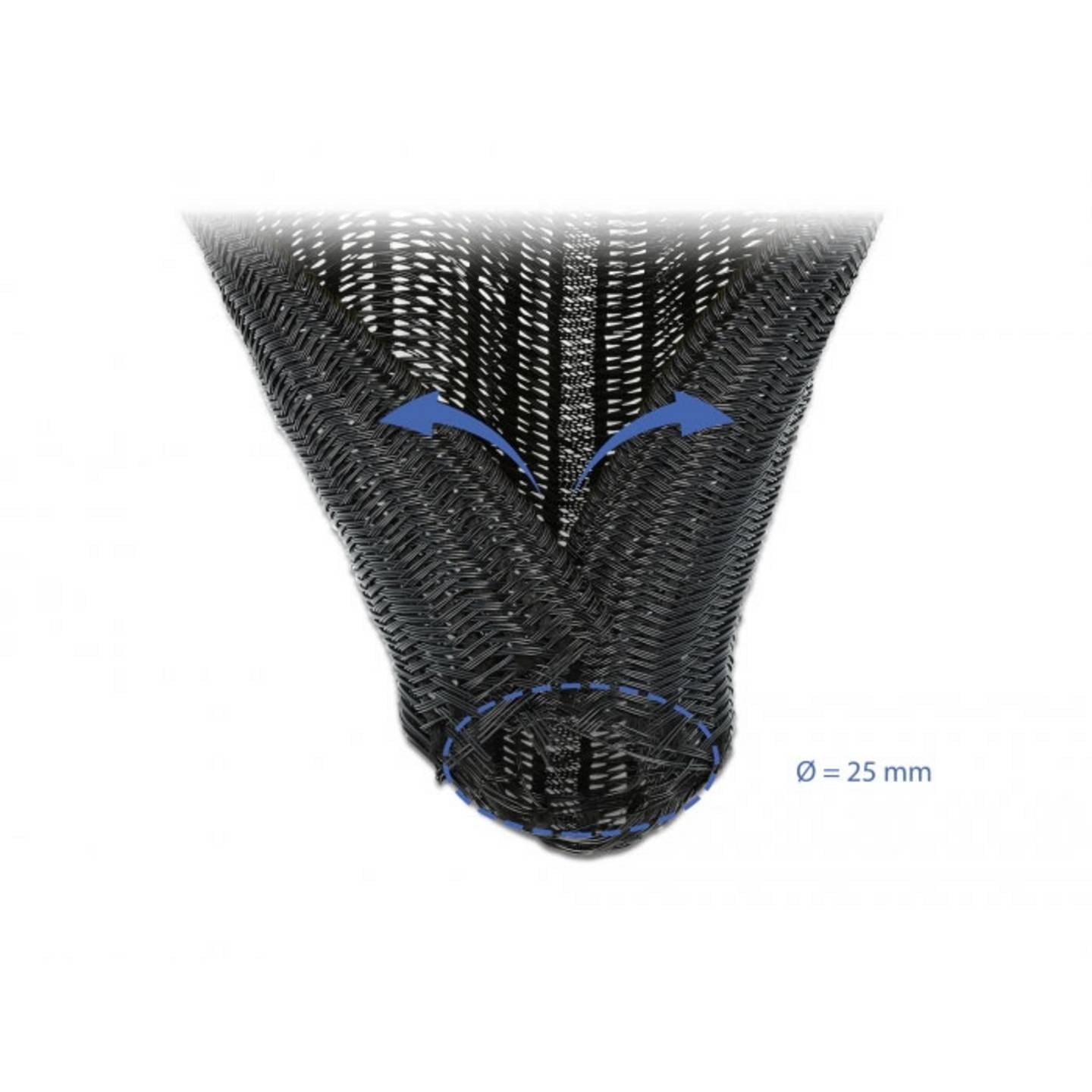 Delock Geflechtschlauch Schwarz Polyester 10 m 26 mm max 1 St. - 4043619190478